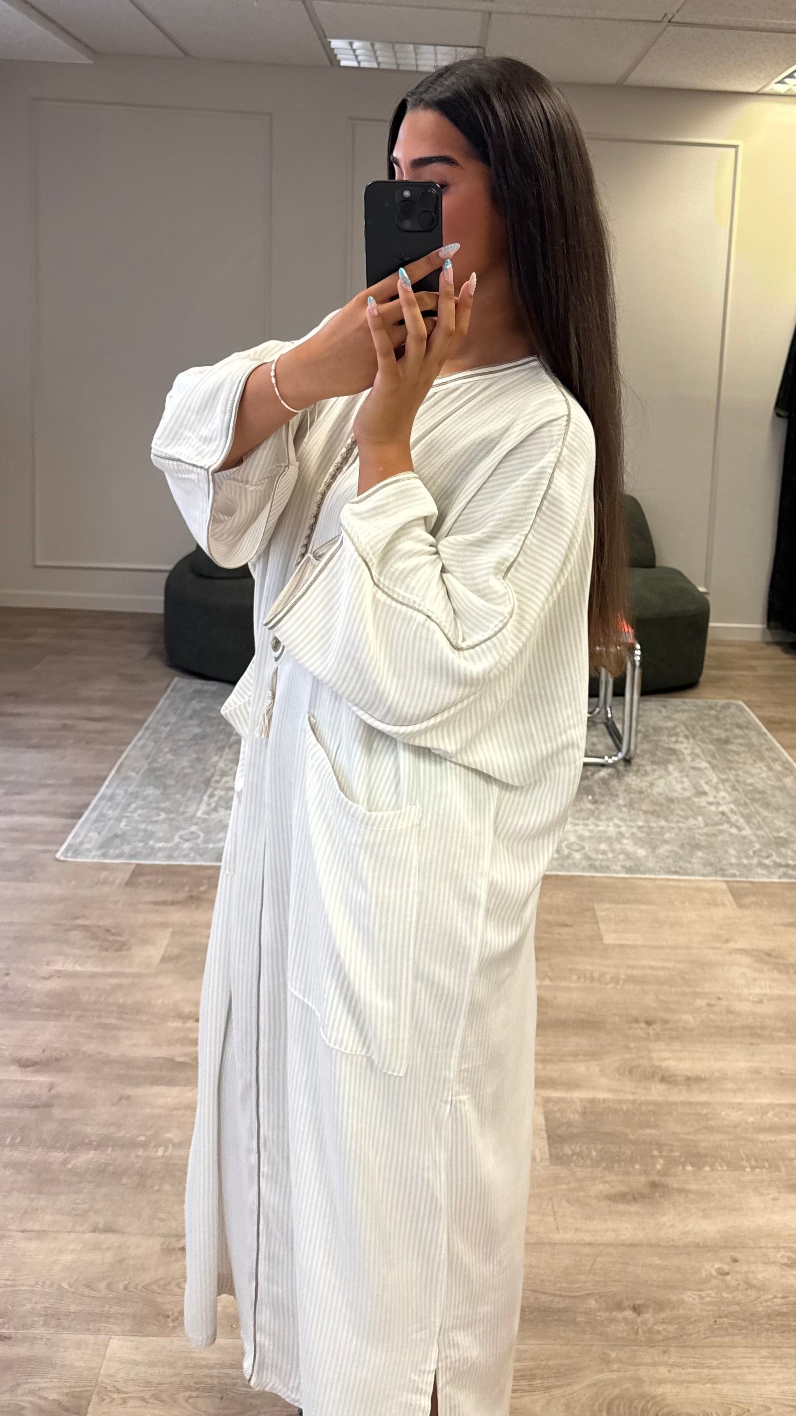 Gandoura Mrakchia Blanc Beige