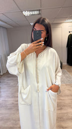 Gandoura Mrakchia Blanc Beige