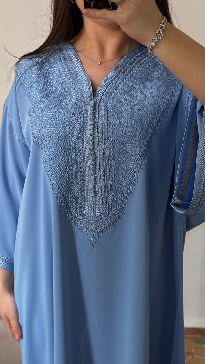 Abaya Gandoura Bleu Ciel - ChayraKaftan